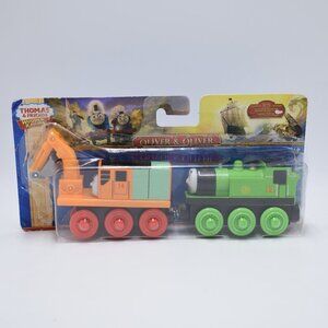 Thomas & Friends Wooden Railway Green Oliver & Oliver Excavator 2015 FisherPrice